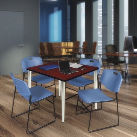 Regency Kahlo Square Table & Chair Sets, 42 W, 42 L, 29 H, Wood, Metal, Polypropylene Top, Mahogany TPL4242MHCM44BE